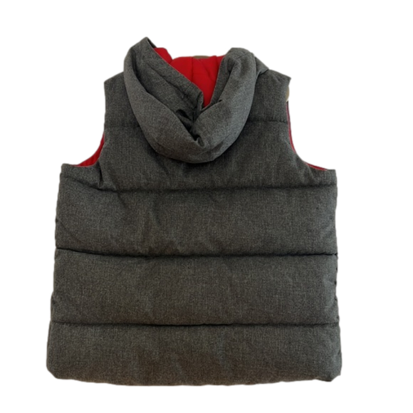 NWOT Old Navy Boys gray/red Puffer Vest with hood Size boys Small 6/7 NWOT - Picture 5 of 5